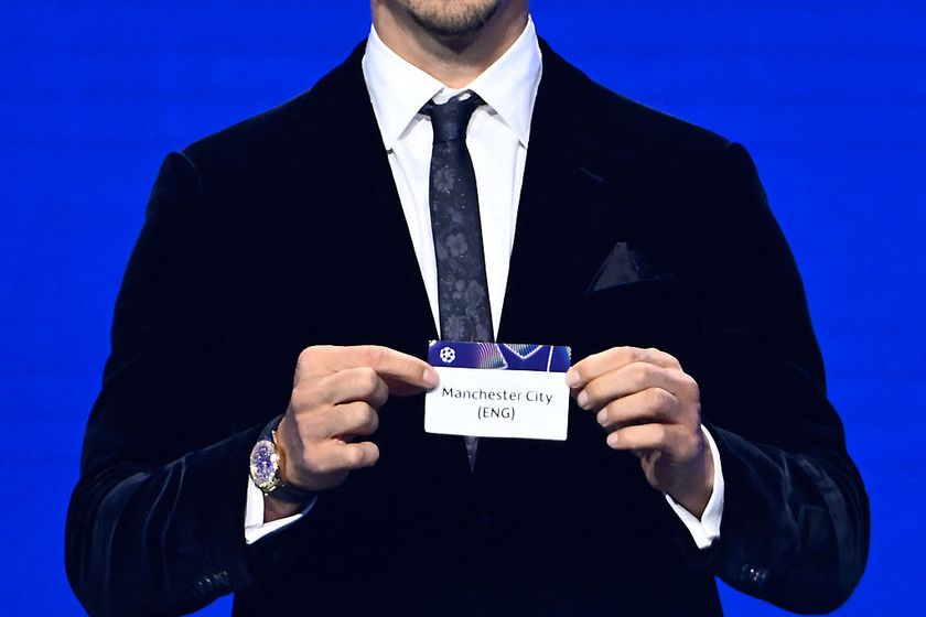 Manchester City's name is drawn out in the Champions League league phase draw