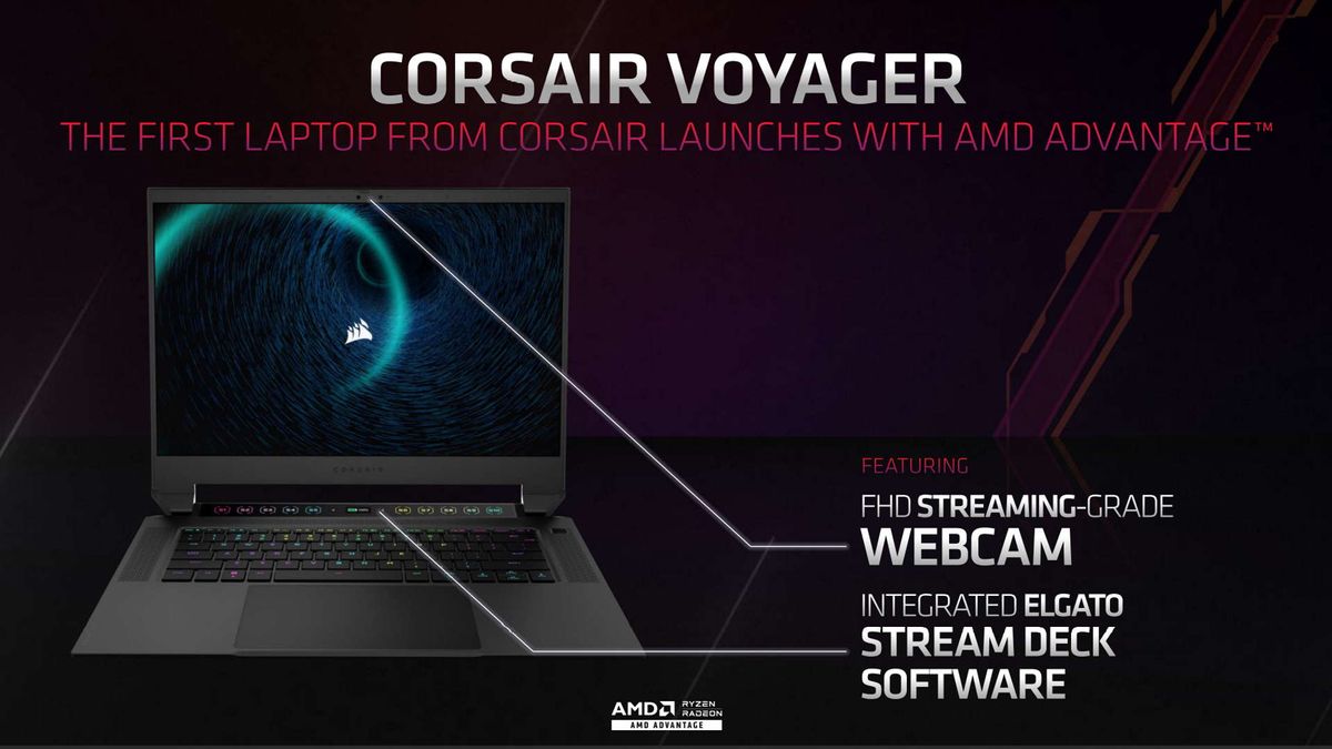AMD slide about Corsair Voyager gaming laptop