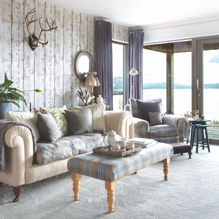tartan and grey Scottish and Scandi style living room