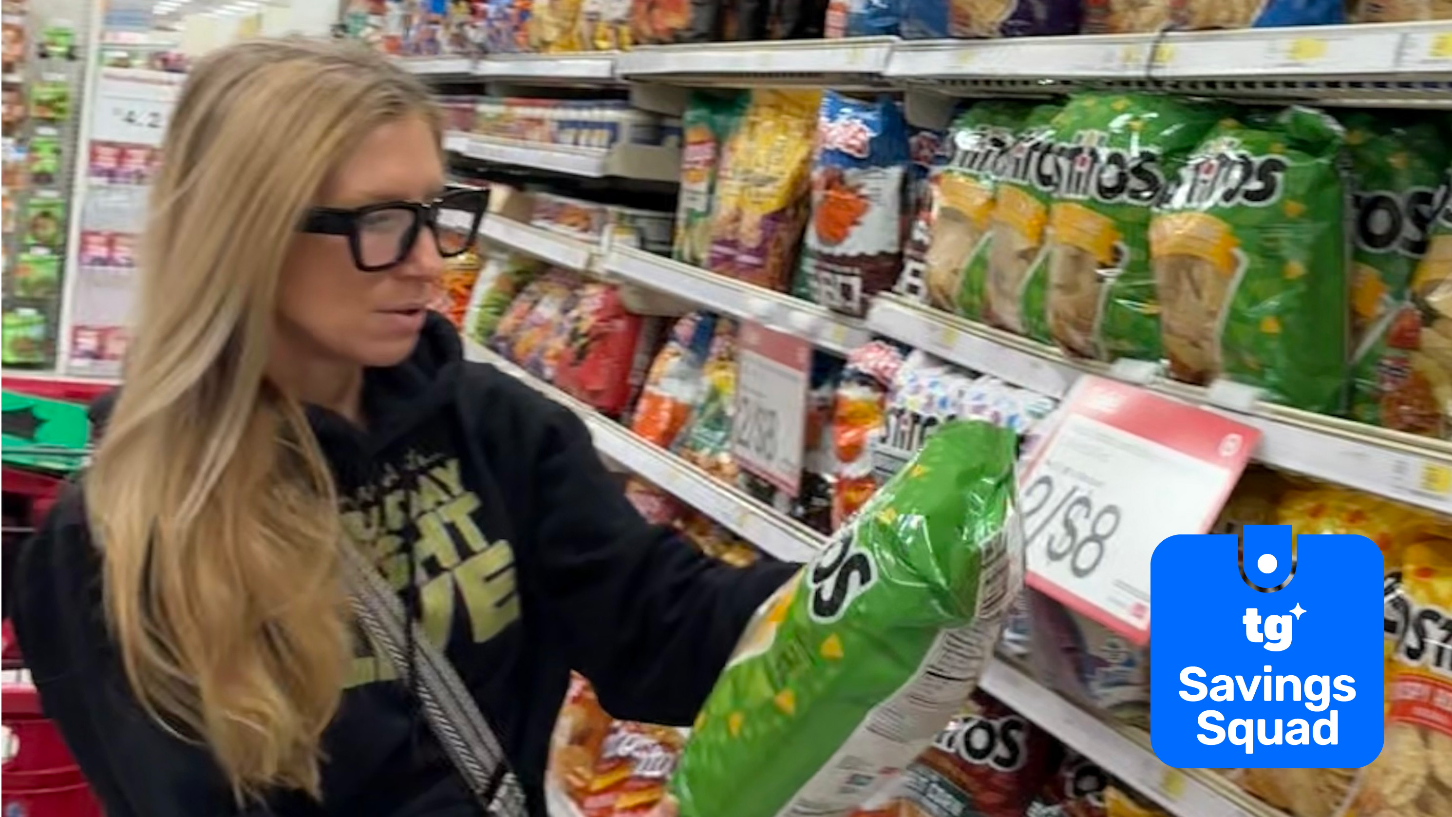 Amanda shopping at a grocery store