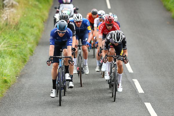 Picture by SWpix.com - 10/09/2021 - Cycling - AJ Bell Tour of Britain Stage 6 - Carlisle to Gateshead, England - The breakaway group featuring George Bennett of Team Jumbo Visma and Rory Townsend of Canyon dhb SunGod during stage six of the AJ Bell Tour of Britain