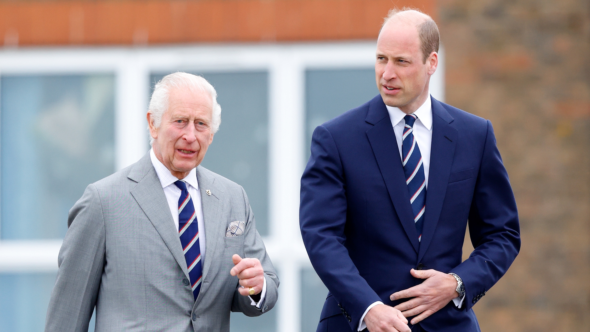 King Charles and Prince William, Prince of Wales attend an official handover at the Army Aviation Centre, Middle Wallop on May 13, 2024