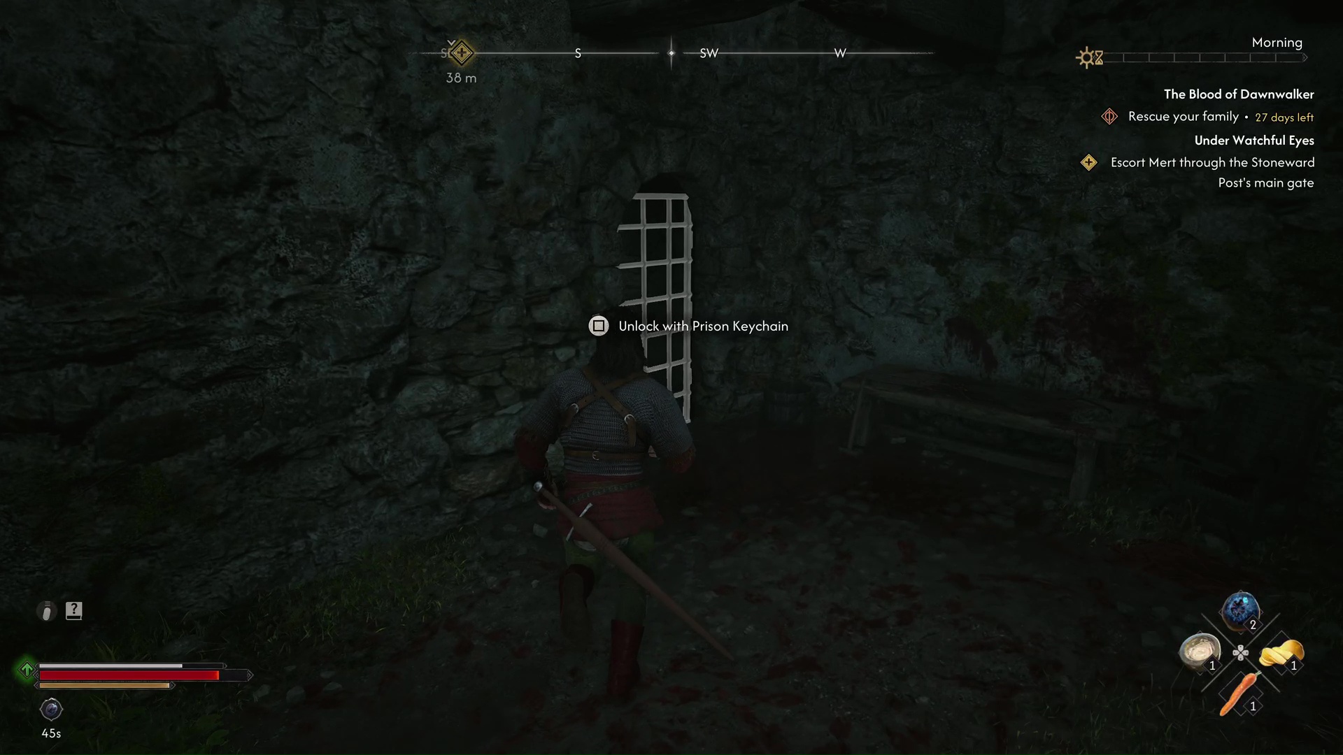 Escaping the Stoneward Post Jail through the back entrance in The Blood of Dawnwalker