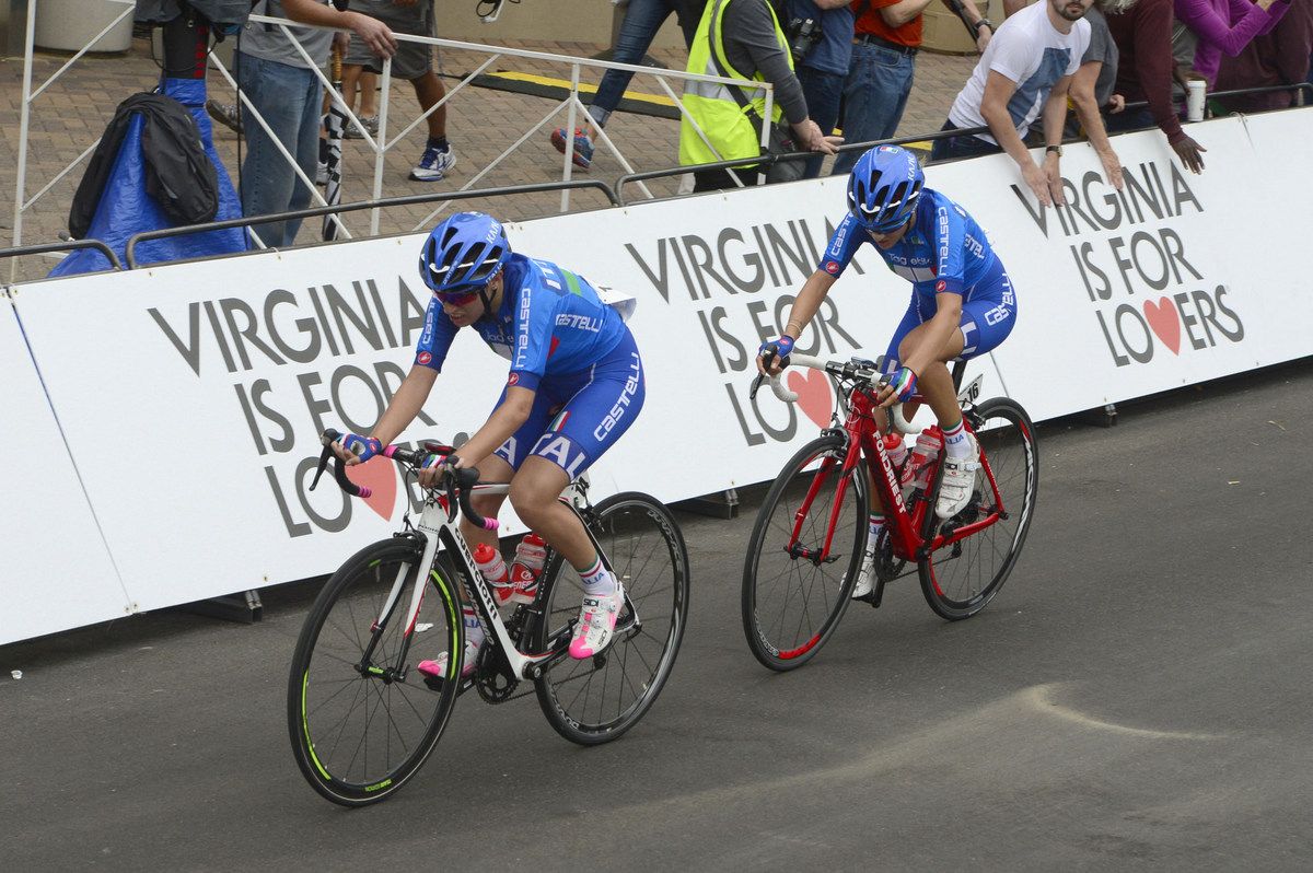 Italian riders out the front