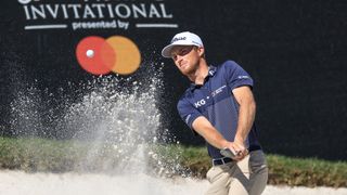 Will Zalatoris of the United States plays a bunker shot during the pro-am of the Arnold Palmer Invitational 