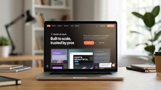 Duda website builder being used on a mac