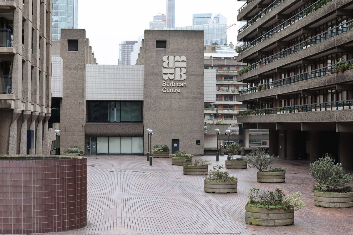 Outside the Barbican Centre in London