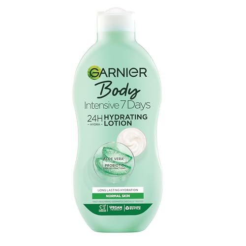 Garnier Intensive 7 Days Aloe Vera &amp;amp; Probiotic Extract Body Lotion 400ml, Hydrating and Refreshing Moisturiser, Up to 7 Days Hydration, for Normal Skin, Fast Absorbing &amp;amp; Non Greasy
