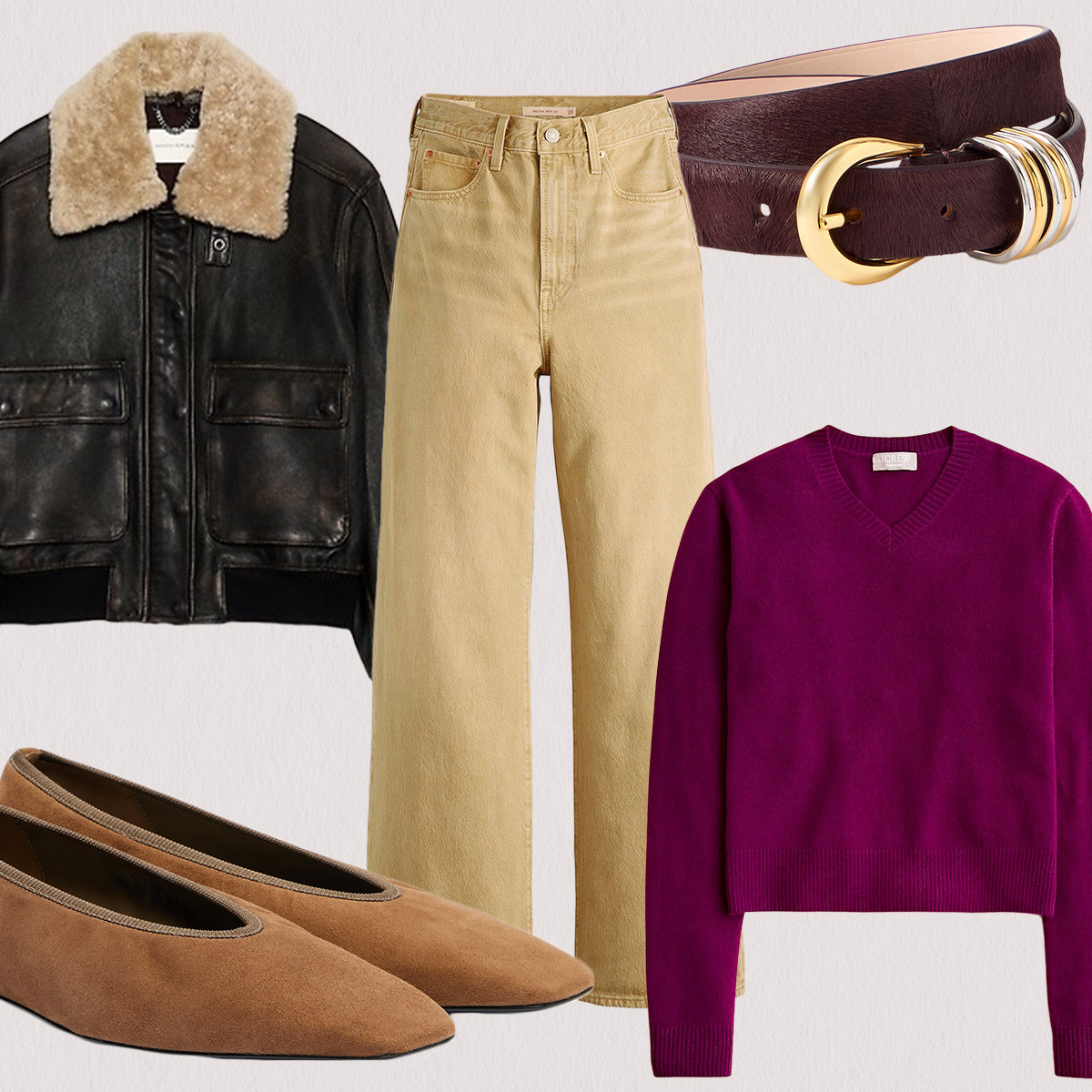 Collage of fall fashion item