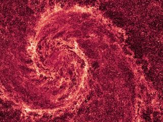 The Whirlpool Galaxy, AKA spiral galaxy M51, sports a new look when seen in near-infrared light by the Hubble Space Telescope. With most of the starlight removed, this image provides the sharpest view of the dust structure of the galaxy to date.