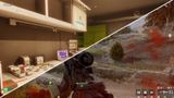 A split image with Marathon on one side and Battlefield 6 on the other.