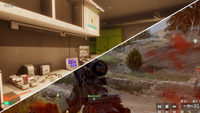 A split image with Marathon on one side and Battlefield 6 on the other.