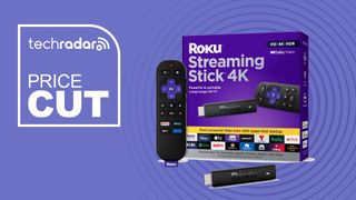 Roku Streaming stick 4K on purple background