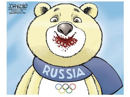 Political cartoon Russia Olympics Ukraine