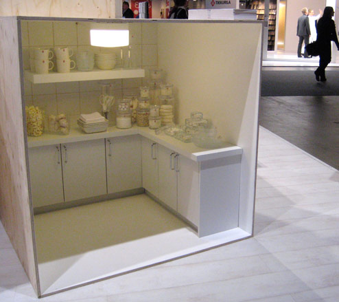 Iittala's miniature world of coloured cubes at Helsinki Design Week's main show, Habitare