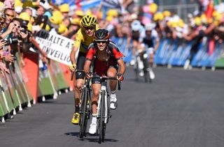 Richie Porte was aggressive on the climb to Finhaut-Emosson but couldn't drop Chris Froome