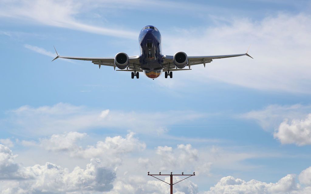 A Boeing 737 MAX plane.