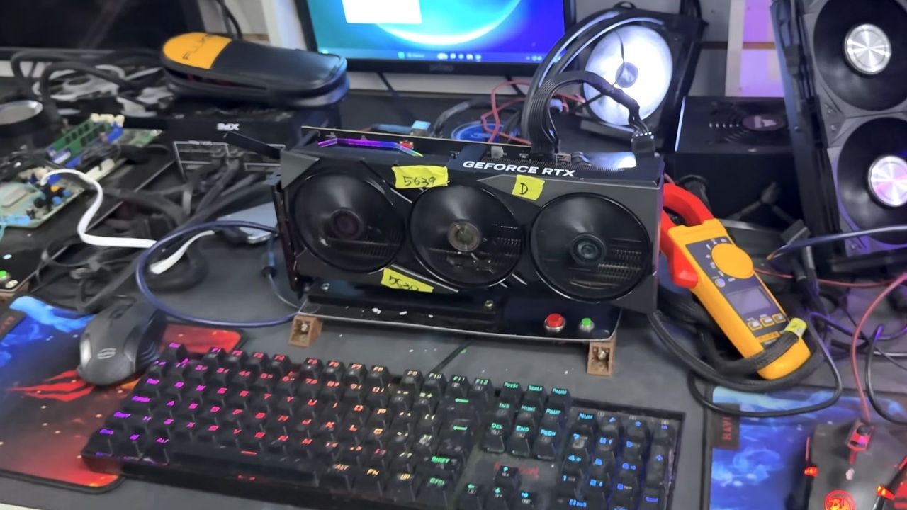 Modders use jumper wires and a custom BIOS to save a damaged RTX 4090 from the trash — resurrected Nvidia gaming GPU loses 4GB of VRAM to overcome terminal PCB sagging