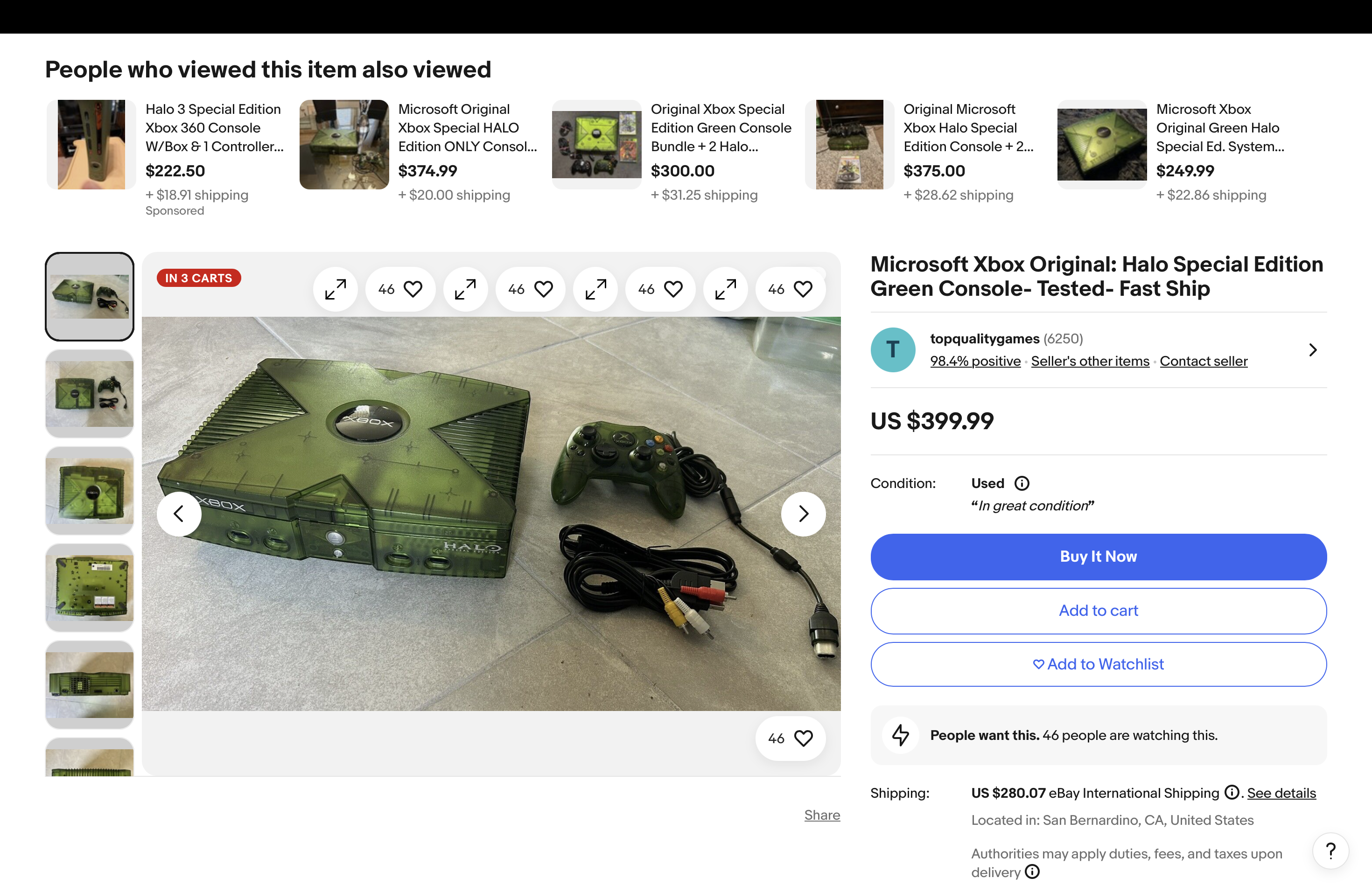 Microsoft Xbox Original: Halo Special Edition Green Console- Tested- Fast Ship listing on Ebay