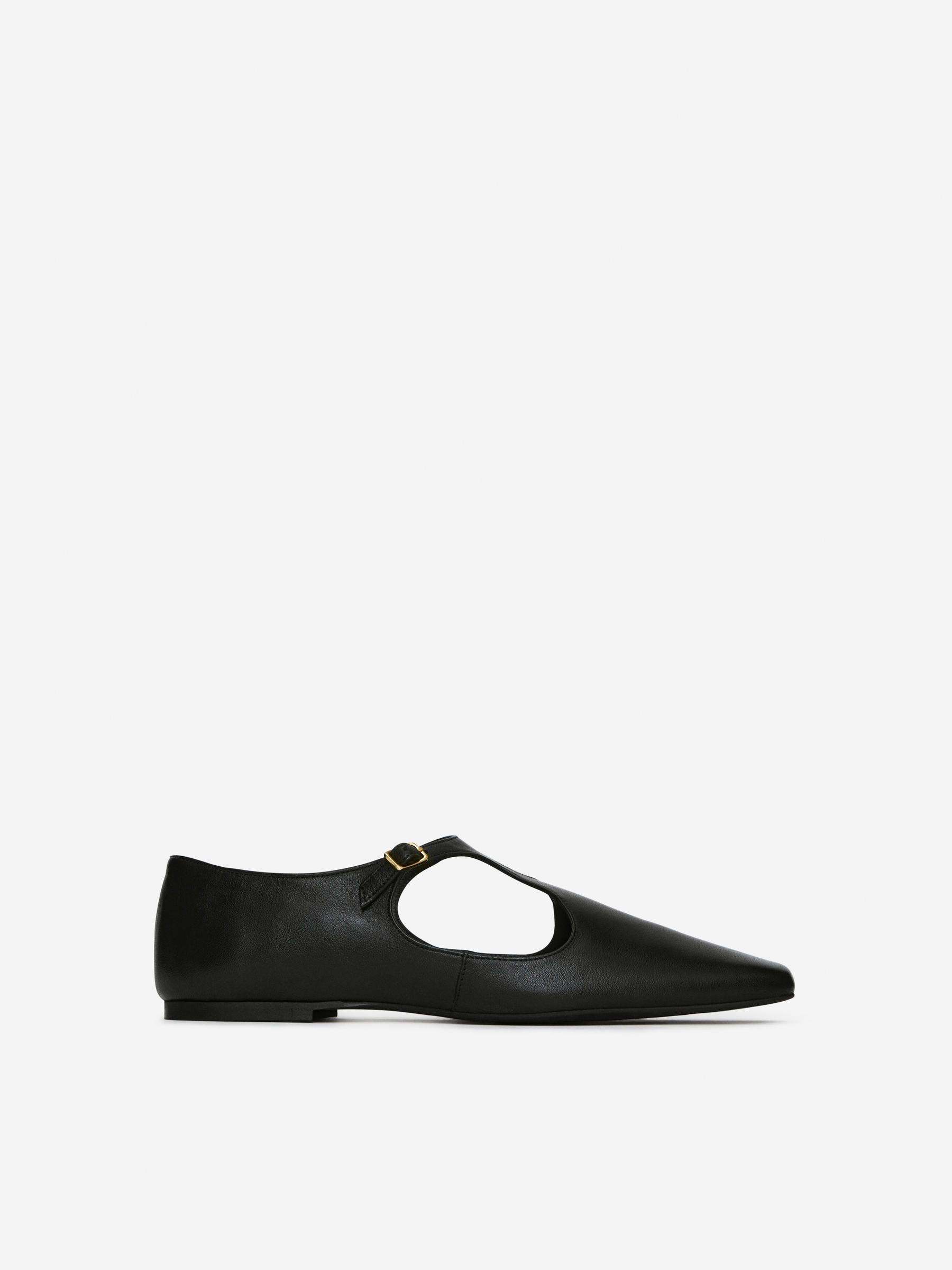 Buckled Leather Flats &ndash; Black &ndash; Women &ndash; Arket Gb