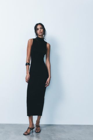 Velvet Halter Neck Dress