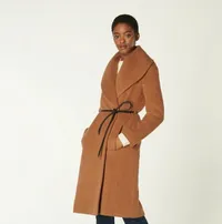 L.K.BENNETT MANON CAMEL WOOL-BLEND SHAWL COLLAR COAT, Now £276.50 Was £395