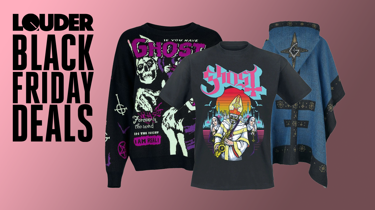 An assortment of Ghost merch