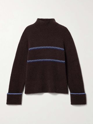 Anne Fair Isle Merino Wool-Blend Bouclé Turtleneck Sweater