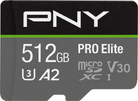 PNY 512GB PRO 10 U3 V30 microSDXC Flash Memory Card: $99.99