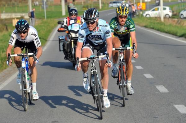Geraint Thomas (Sky Procycling), Nick Nuyens (Saxo Bank Sungard) and Frederic Amorison (Landbouwkrediet)