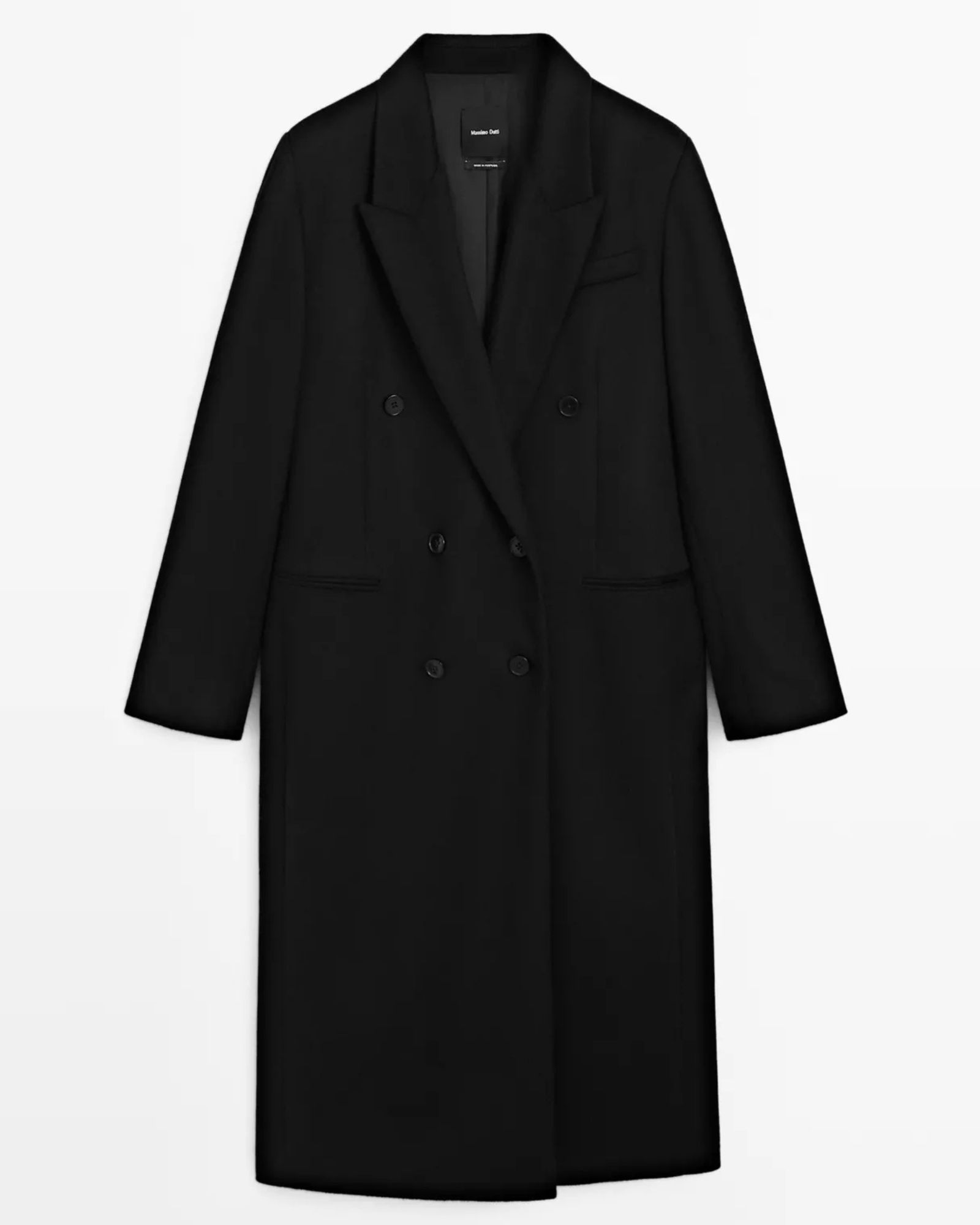 Massimo Dutti 100% Wool Double Breasted Coat