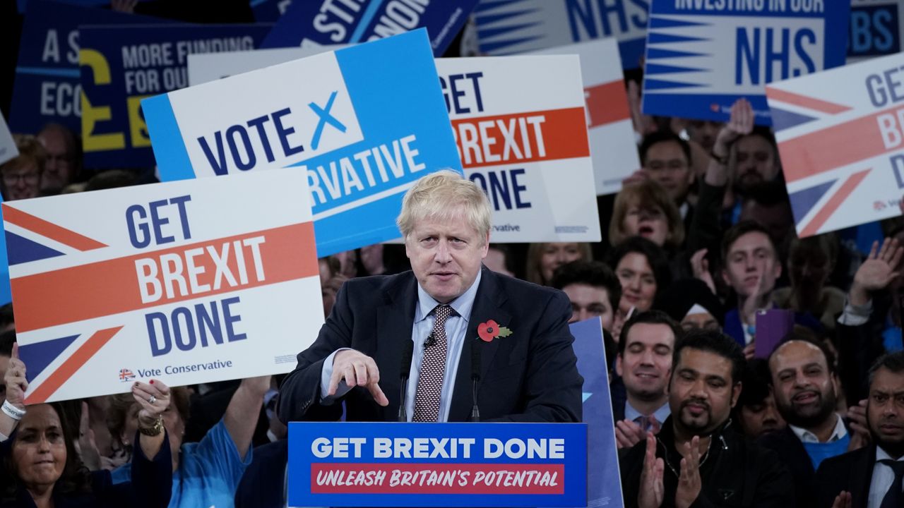 Boris Johnson at the launch of the Conservative Party’s campaign in Birmingham.