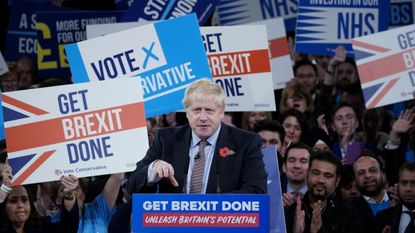 Boris Johnson at the launch of the Conservative Party’s campaign in Birmingham.