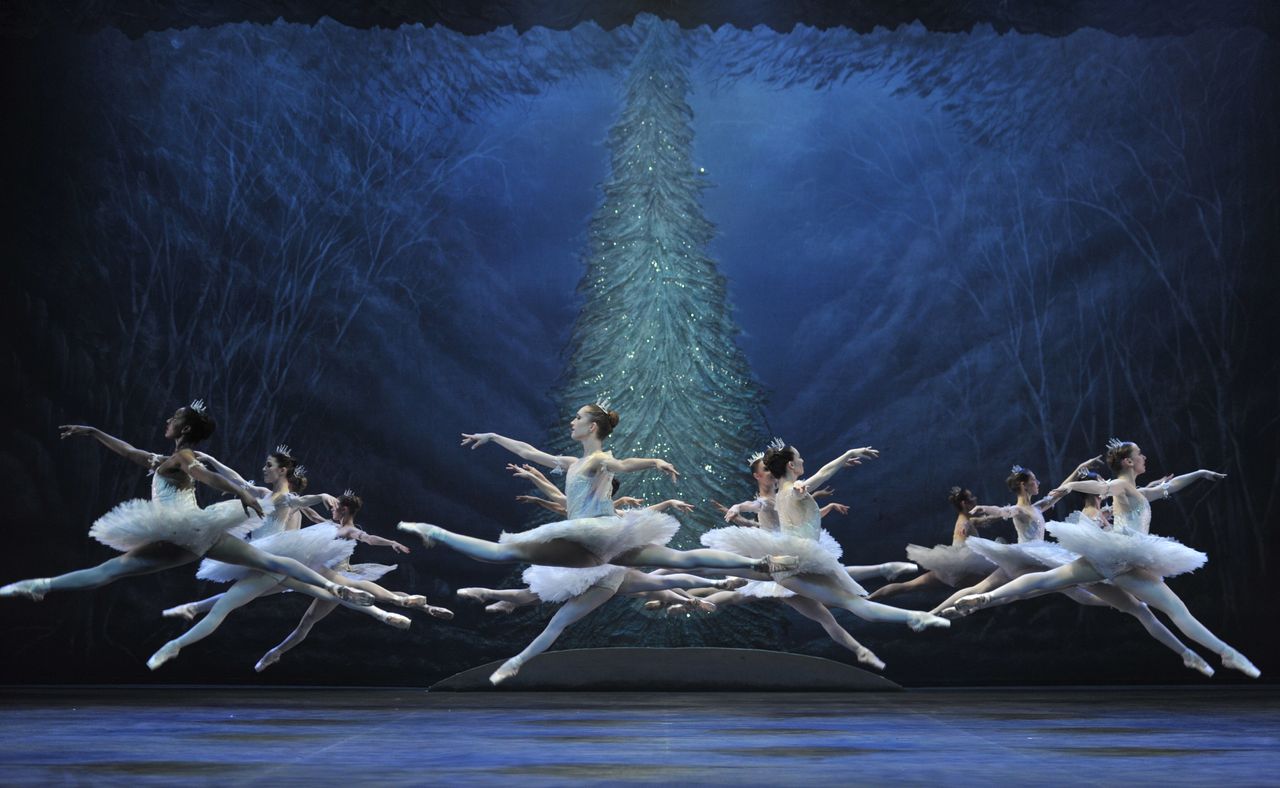 Artists of the company in English National Ballet&#039;s production of Wayne Eagling&#039;s The Nutcracker at The London Coliseum on December 13, 2016 in London, England. 