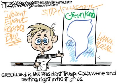 Political Cartoon U.S. Greenland Report Trump Cold White Melting