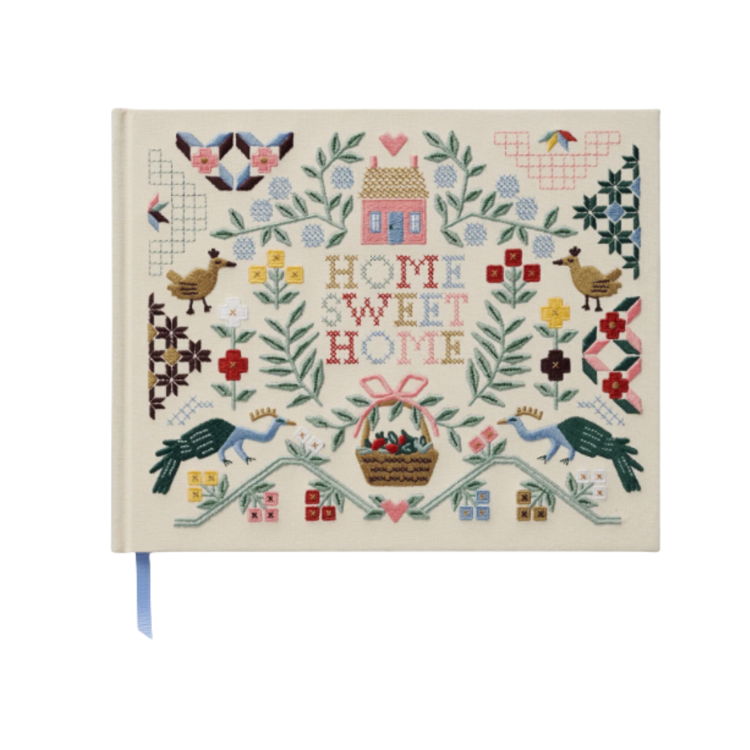 Embroidered Guest Book - Home Sweet Home