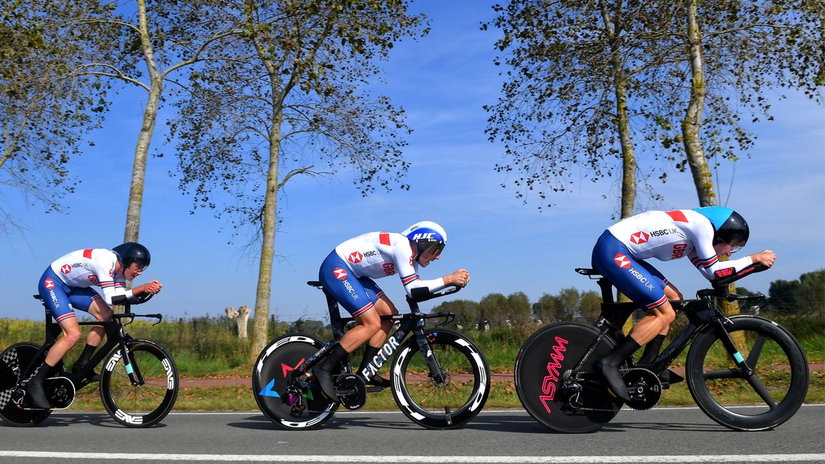 Great Britain&#039;s men in the mixed relay team time trial