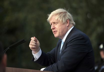 Boris Johnson speaks to police