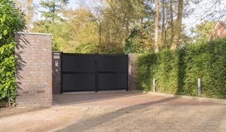 secure garden gates on a driveway