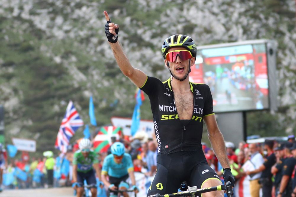 Simon Yates (Mitchelton-Scott) celebrates his stage victory