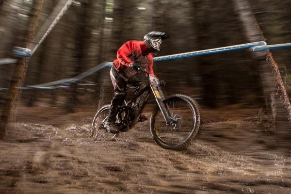 Ruaridh Cunningham on his way to a win in Innerleithen
