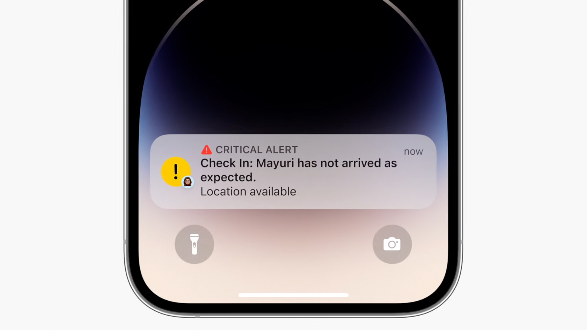 iOS 17 check in alert press image