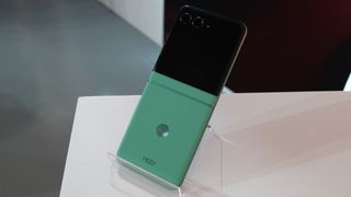 The Razr 2025 on a stand