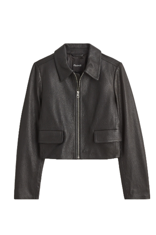 Madewell Shrunken Zip-Front Jacket in Leather