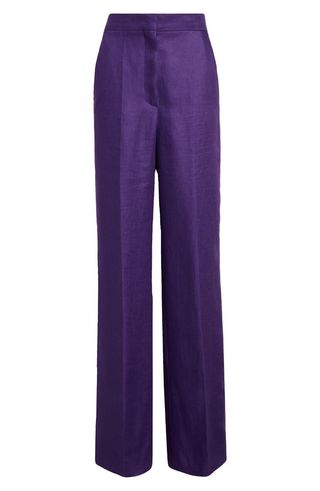 Aversa Flax Linen Wide Leg Trousers