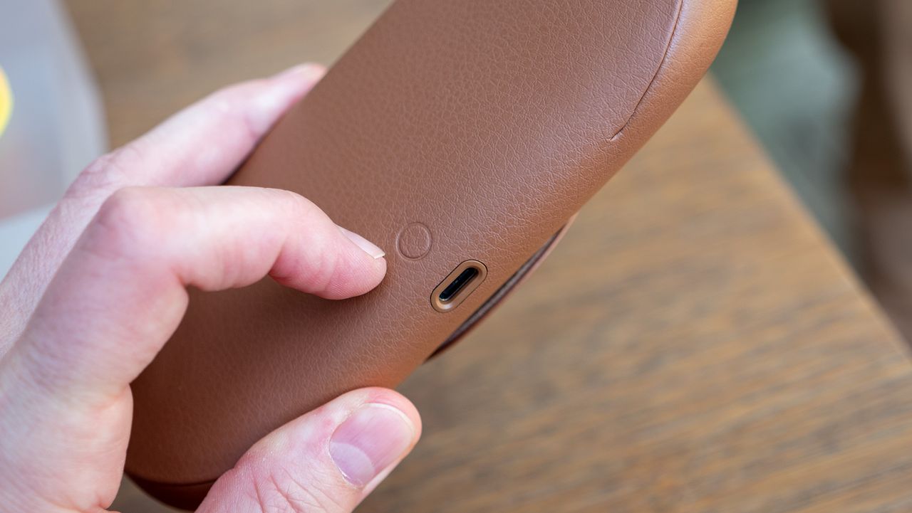 The new tan leather charging case for Ray-Ban Meta smart glasses