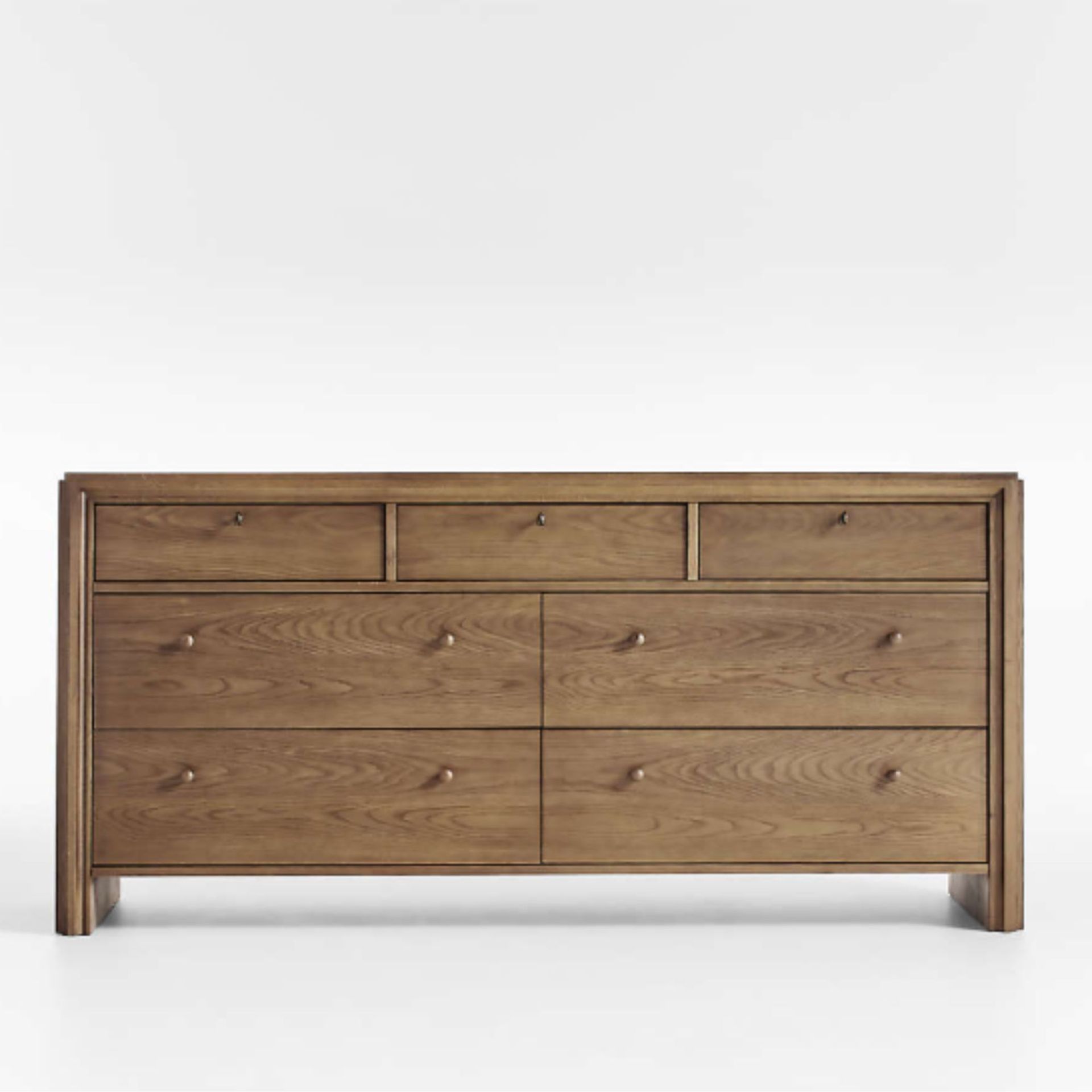 Caldwell Barley Brown 7-Drawer Oak Wood Dresser