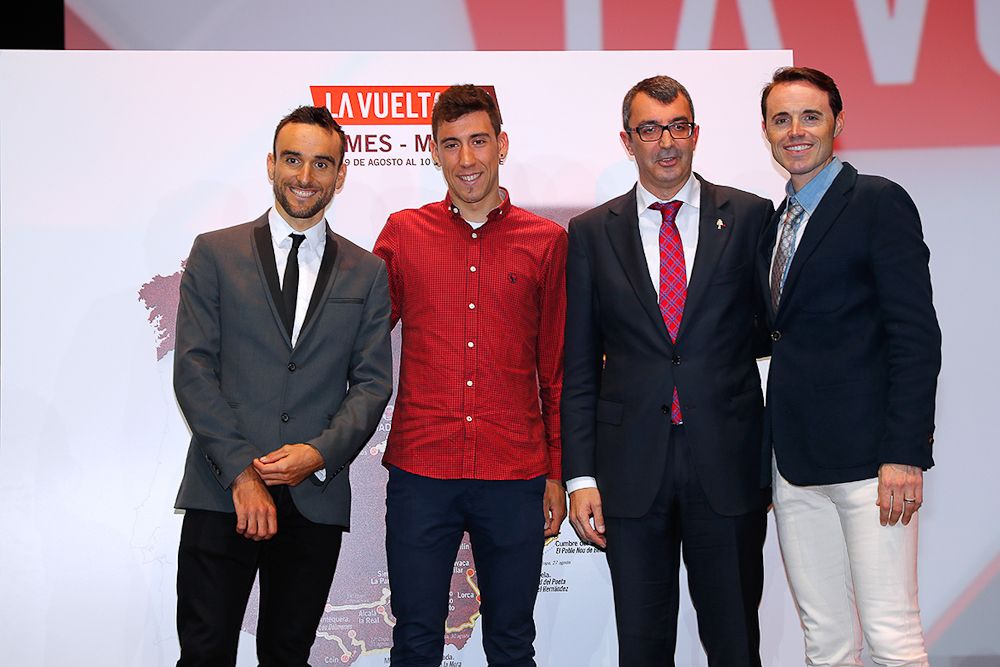Luis Angel Mate, Omar Fraile, la Vuelta director Javier Guillen and Samuel Sanchez