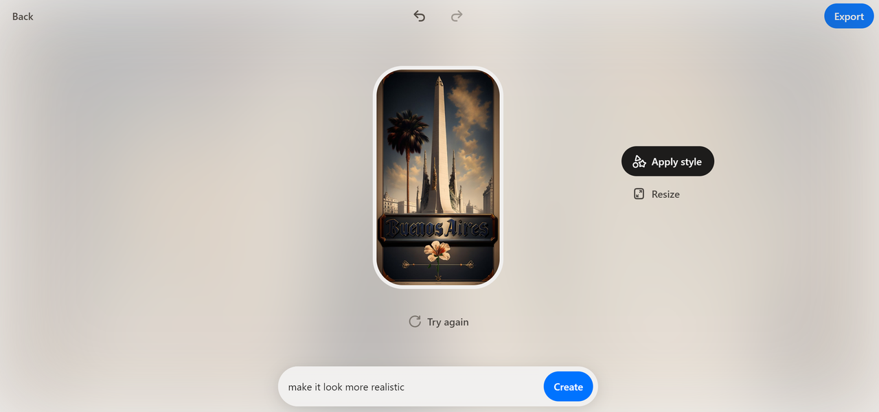 Screenshot from Playground AI image generator