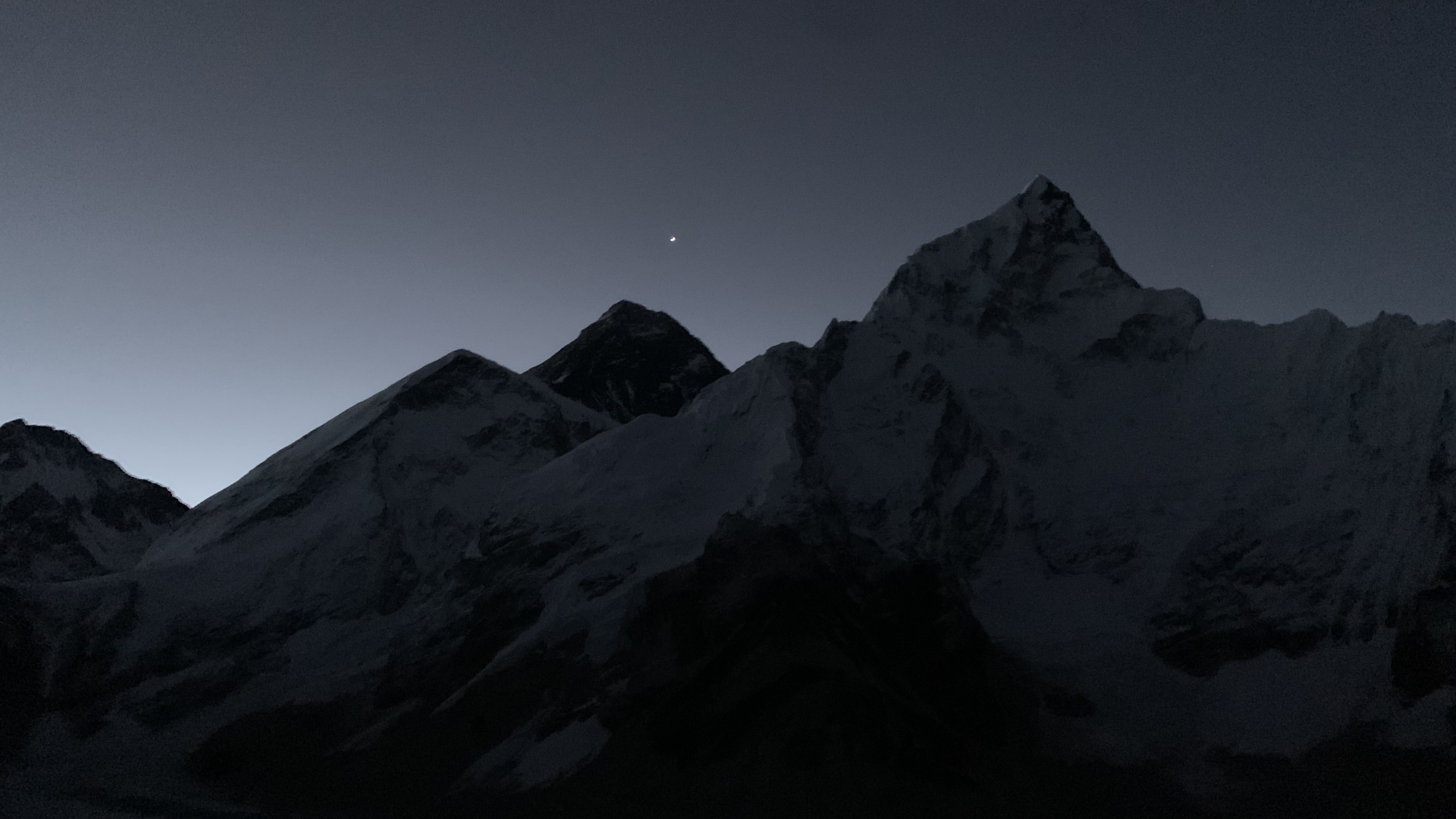 Lhotse and Everest just before sunrise